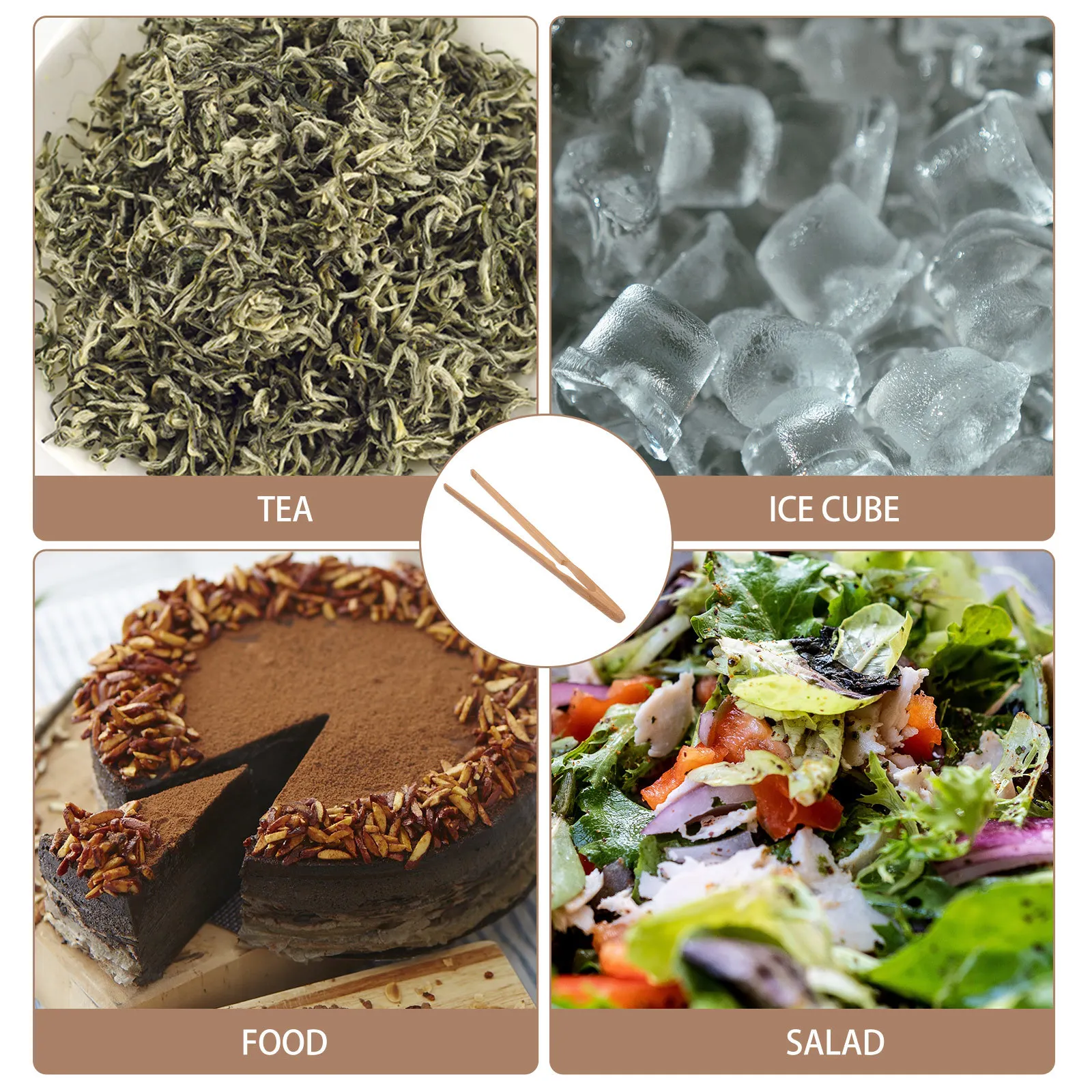 

1pc Bamboo Tea Tong Eco-Friendly Kitchen Accessory For Serving Bread Cookies Bbq Buffet Cooking Outdoor Bamboo Serving Tong