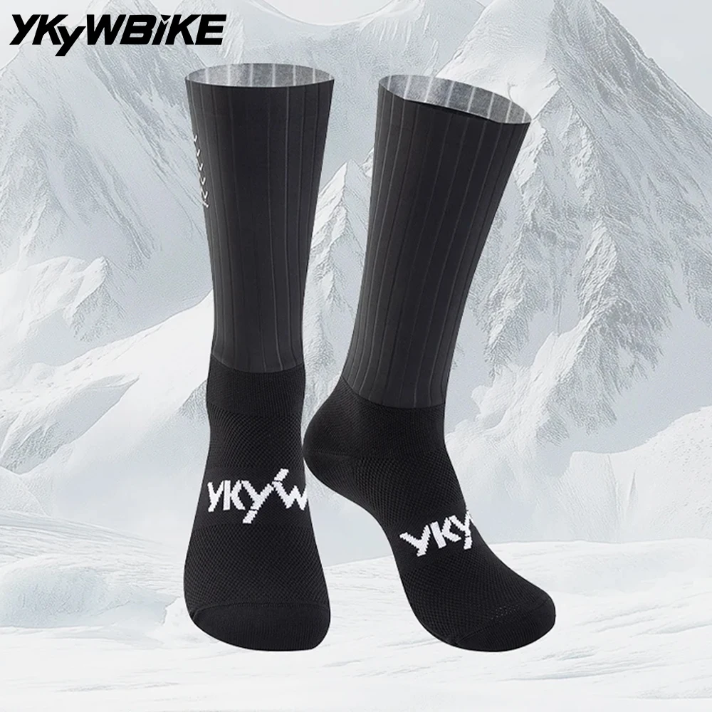 

YKYWBIKE 2026 Cycling Socks Pro Racing Aero Spoke Sports Socks Wider Non-Slip Stripe Road Bike MTB Socks Outdoors Bicycle Socks