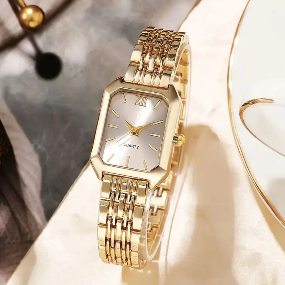 Fashion Stainless Steel Quartz Watches Folding buckle Quartz Women Wristwatch Business Simple Strap Watch Women