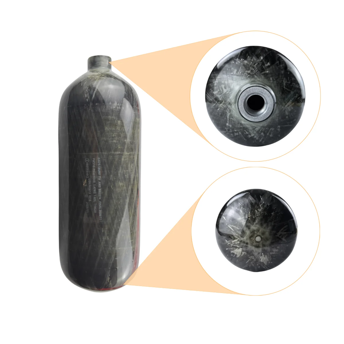 98ci/1.6L High Pressure Carbon Fiber Air Tank scuba tank hpa Air Cylinder Tank with 5/8-18UNF thread 4500Psi Valve