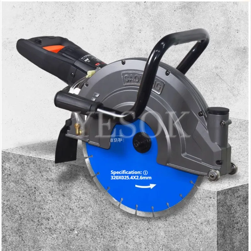 3000W Large Single Slot Road Stone Cutting Machine Saw Wall Slotting Machine Concrete Water-cooled Dust-free Portable