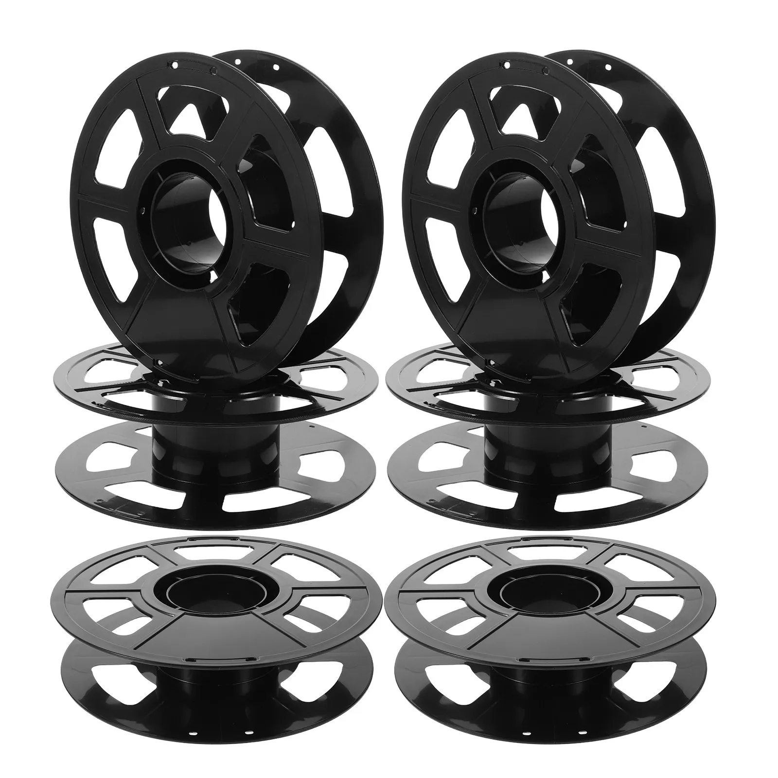 

6Pcs Reusable 3D Printer Filament Spool Holder Trapezoidal Frame Lightweight Hollow Plastic Reel for Pla ABS Petg Filament Spool