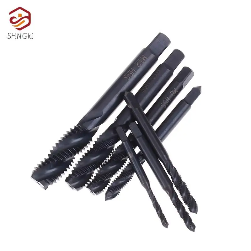 7PCS HSS Machine Screw Thread Metric Plug Tap Drill Set M3 M4 M5 M6 M8 M10 M12