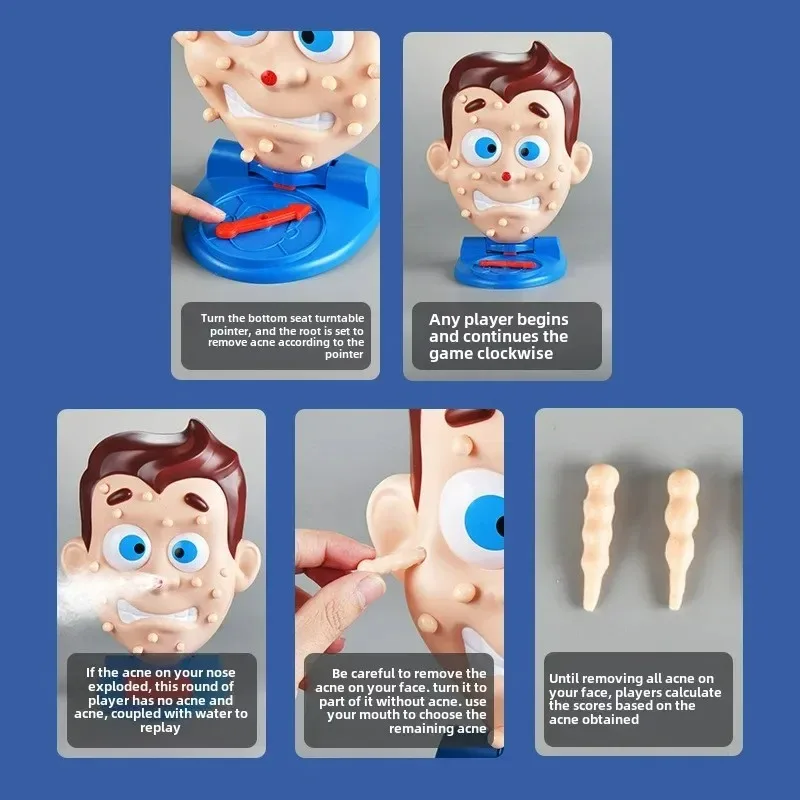 Pop The Pimple Game Squeeze Acne Trick Can Water Spray Toy Table Game Decompression Artifact Prank Multiplayer Popping Acne