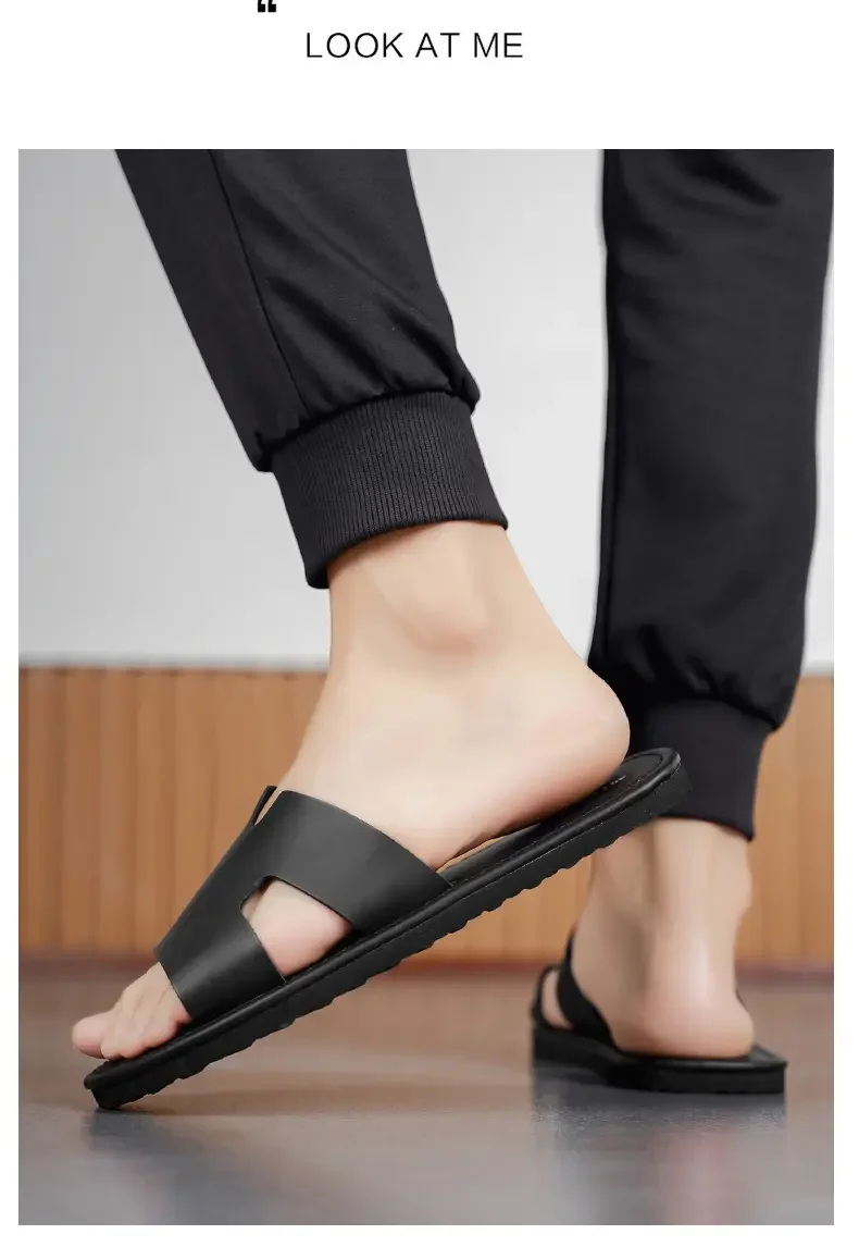 Men's One Strap Roman Sandals Slippers, Cross Border Fashion Casual Slides Plus Size Large Size Outdoor Shoes