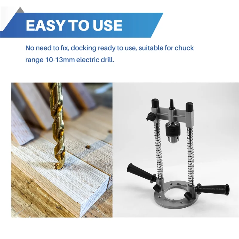 ABMH-Portable Drill Guide Attachment, Drill Press Adapter For Hand Drills, Universal Bench Clamp Holder, Repair Tool Stand