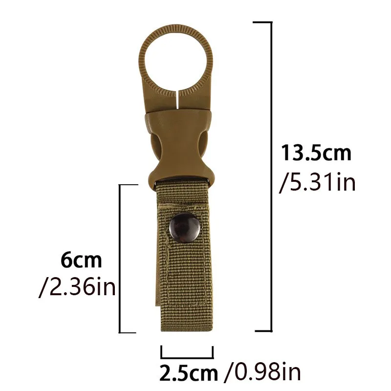 1PC Outdoor tactic Nylon Drink Bottle Webbed Strap Hanging Multi-functional Mountain Buckle Portable Water Bottle Hanging Buckle