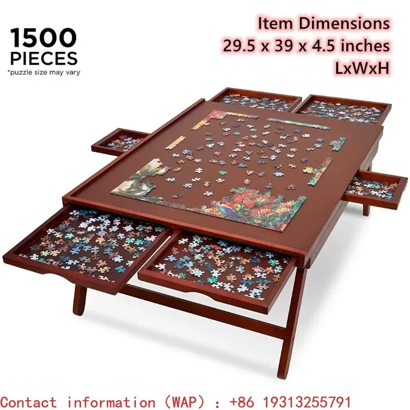 

puzzle table tray brain games 1500 piece wooden folding jigsaw puzzle boards table pliante rack with drawers