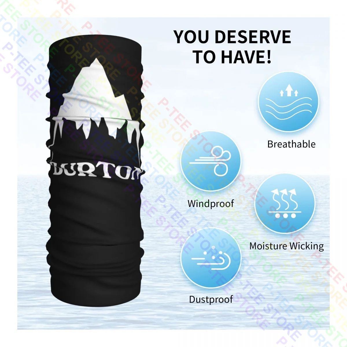 Burton Clássico Montanha Alta Pescoço Gaiter Bandana Lenço Máscara Facial Aquecedor Quick Dry Cover Bandana