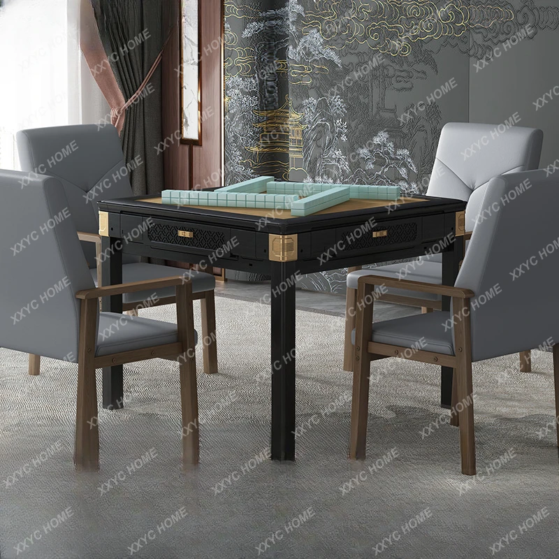 

[Imitation Solid Wood Mahjong Machine] Automatic Household Multi-Functional Dining Table Dual-Use Mahjong Table New Mute