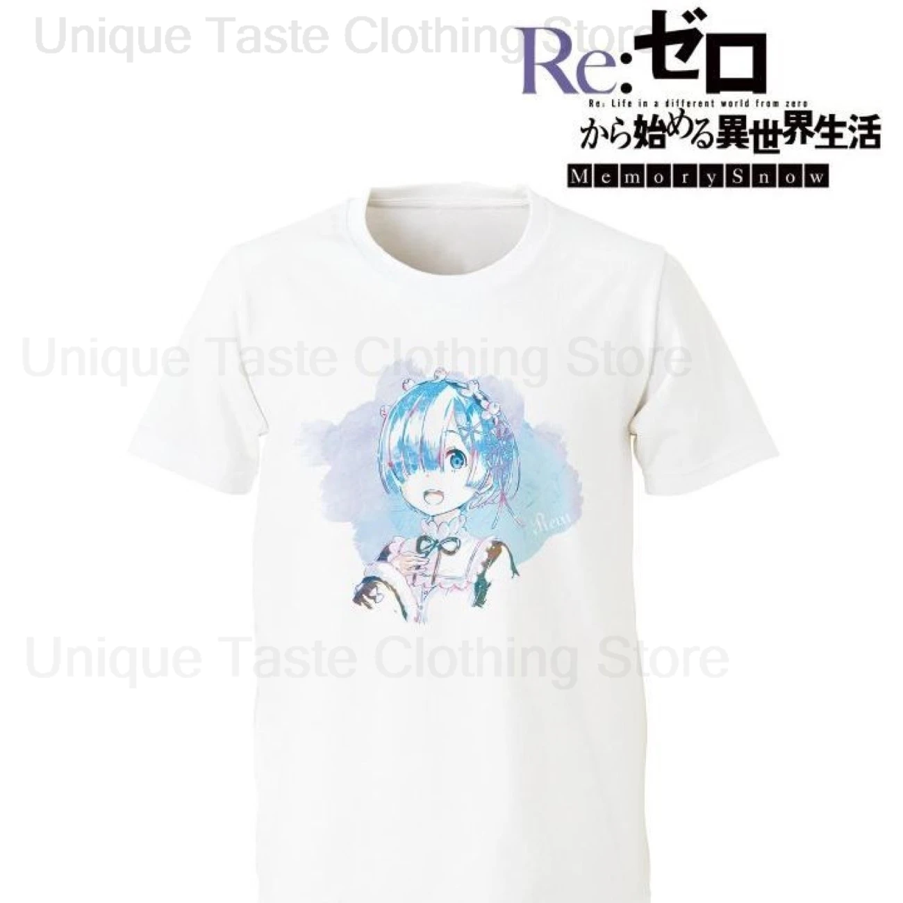 Re Life In A Different World From Zero T-shirt Rem Ram Emilia Print T-shirt Unisex Cotton Soft Comfortable Short Sleeve Tee Tops
