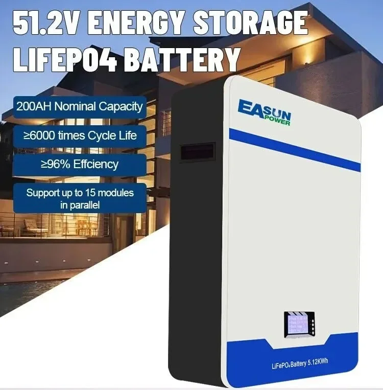 

10 kW 200 Amp Solar LiFePO4 Battery 51.2 V Storage Battery Parallel BMS 6000+Cycles-