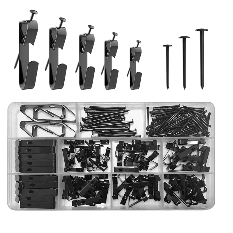 220 Pcs Picture Hangers, 5 Sizes Picture Hanging Kit, Picture Frame Hangers,Frame Hanger Kit For Picture,Canvas, Mirror