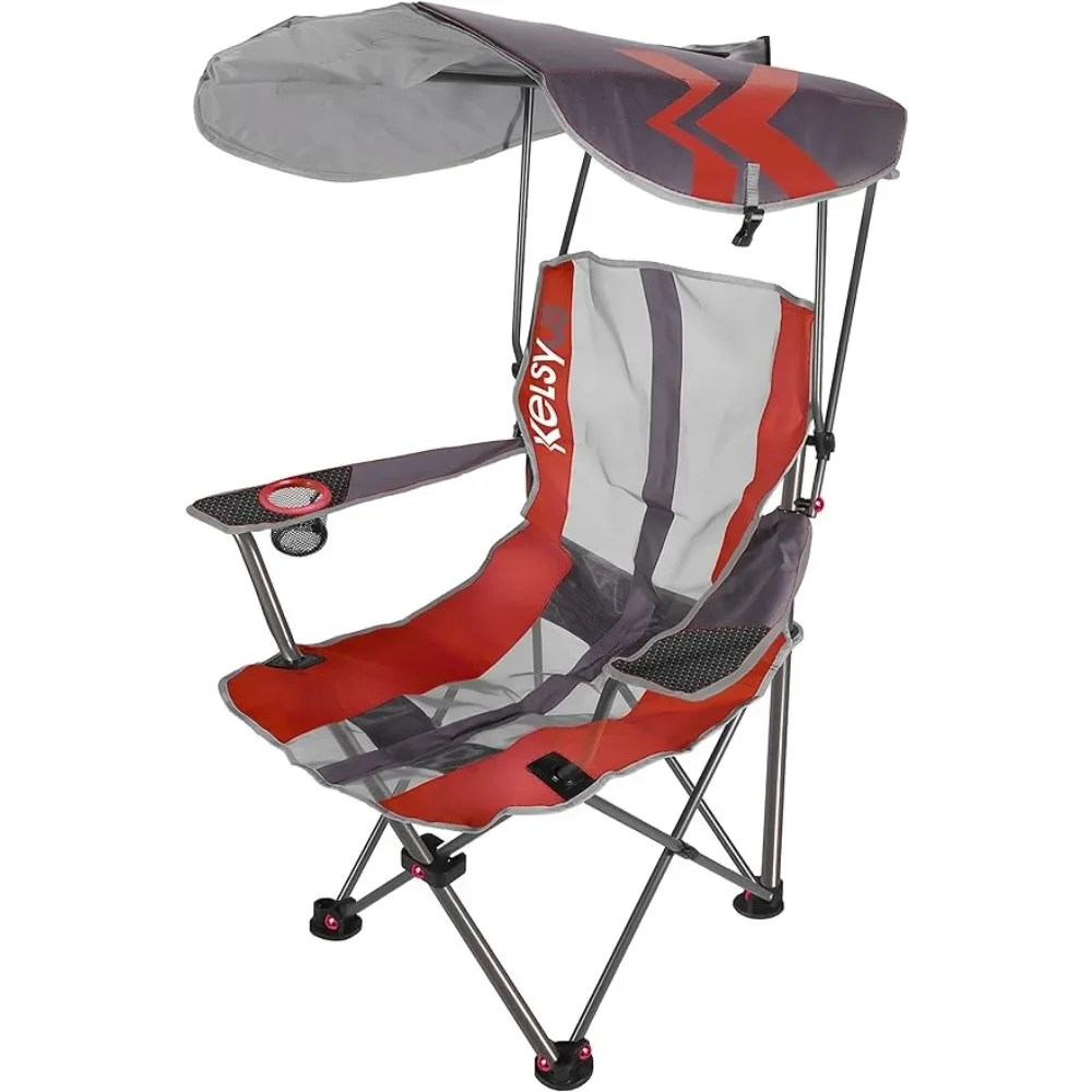 

Kelsyus Original Foldable Canopy Chair for Camping, Tailgates, and Outdoor Events, Grey/Red