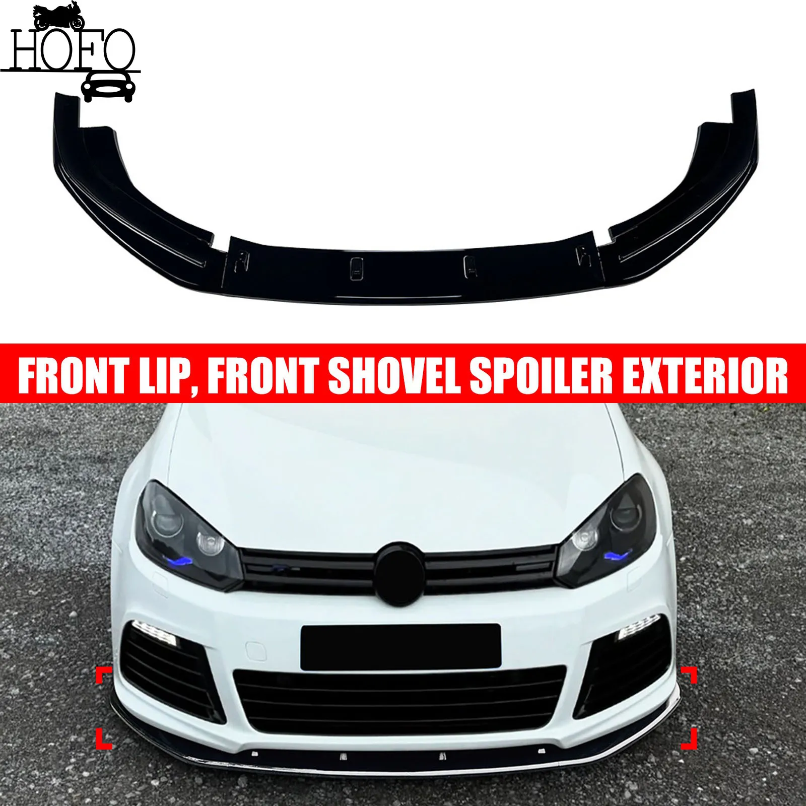 

Car Front Lip Bumper Lip Splitter Diffuser Spoiler Accessories Body Kits For VW Golf 6 MK6 R 2010-2013 2011 2012