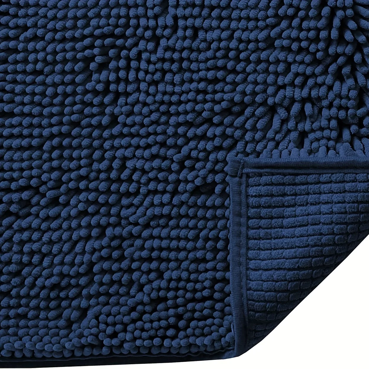 1szt Blue Chenille Bath Mat - Superchłonna i antypoślizgowa - Luksusowa Miękka, Trwała, Można prać w pralce - Idealna do łazienki i