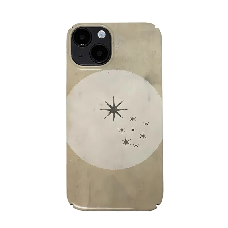 

Ins Korean Circle Surrounded By Stars Case for IPHONE 17 16 ProMax 15 14 Plus 13 12 MINI 11 PRO 16Plus XR XS MAX Acrylic Phone