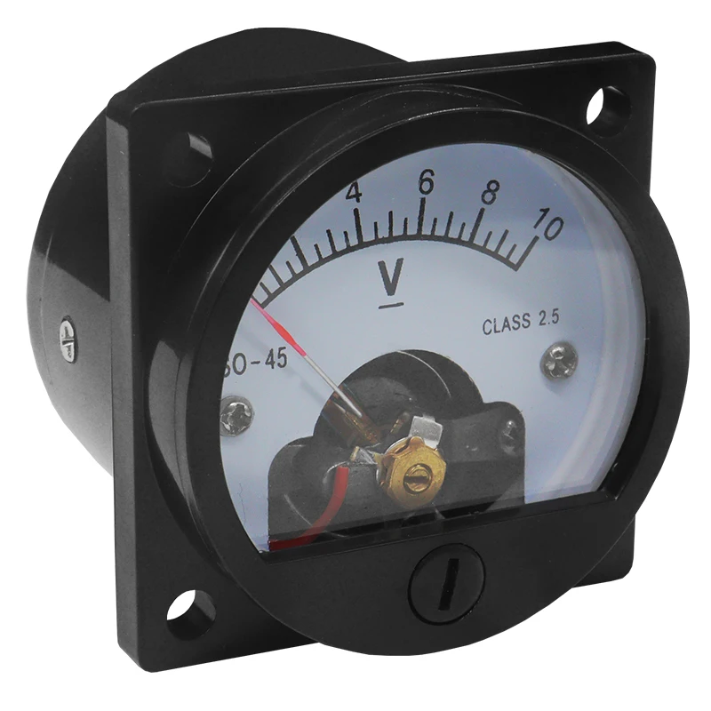 SO45-V Analog Round Type DC Voltmeter 5V 10V 15V 20V 25V 30V 50V 47*47mm  Mechanical DC Meter