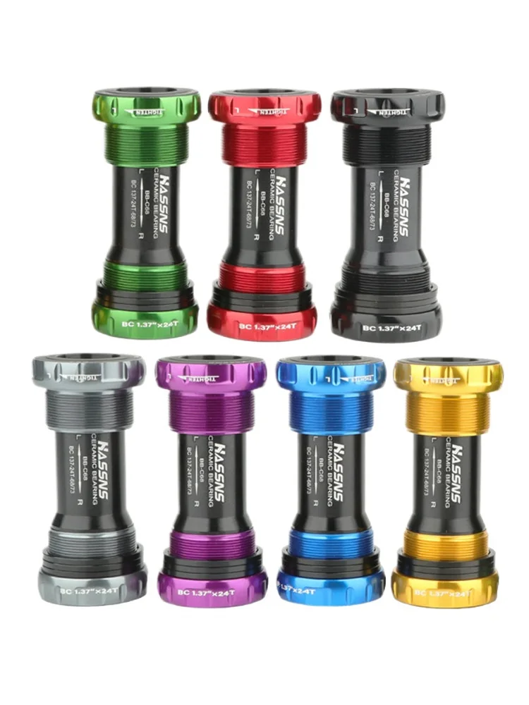 AliExpress NONE HASSNS Ceramic bottom bracket Thread 24mm 68 / 73MM Sealed ceramic Bearings Bottom Bracket For Shimano Sram Prowheel bike Crank