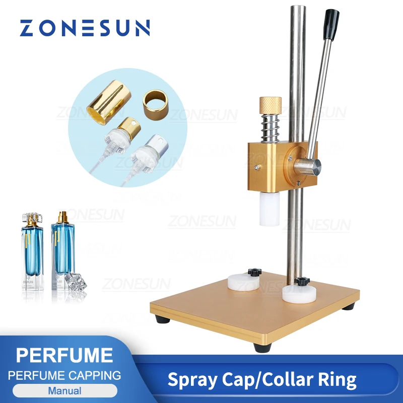 

ZONESUN ZS-YG30 13/15/18/20mm Perfume Bottle Capping Machine for Collar Ring Crown Perfume Bottle Crimping Machine