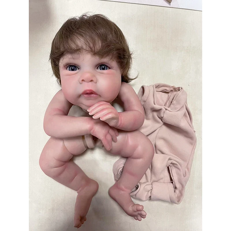 

19inch 48cm Newborn Baby Reborn Doll Kit Miley with Hand Rooted Hair Already Painted Unfinished Doll Parts