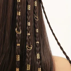 80pcs Alloy DIY Hair Ring Dreadlock Hair Beads Braid Hair Tube Hair Accessories Loc Hair Jewelry for Braids For Girls Women