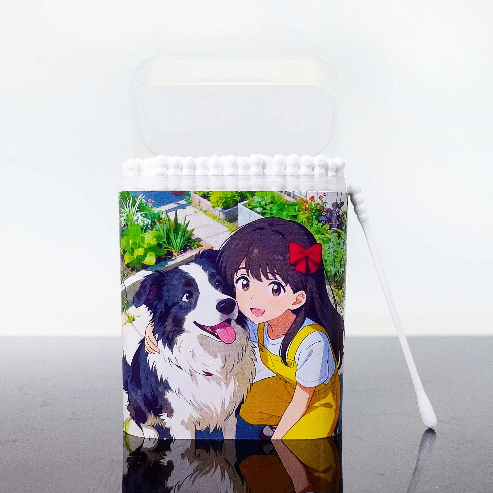 200 قطعة من إطار التجمد للفتيات من بوردر كولي متعدد الوظائف على شكل حلزون برأسين عصا قطنية رفيعة مستديرة.