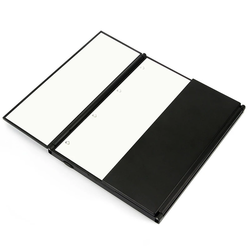 HOT!Tri-Sided Foldable Mirror LED Press Screen Makeup Mirror Cosmetic Tabletop Mirror For Women Beauty Makeup Tool