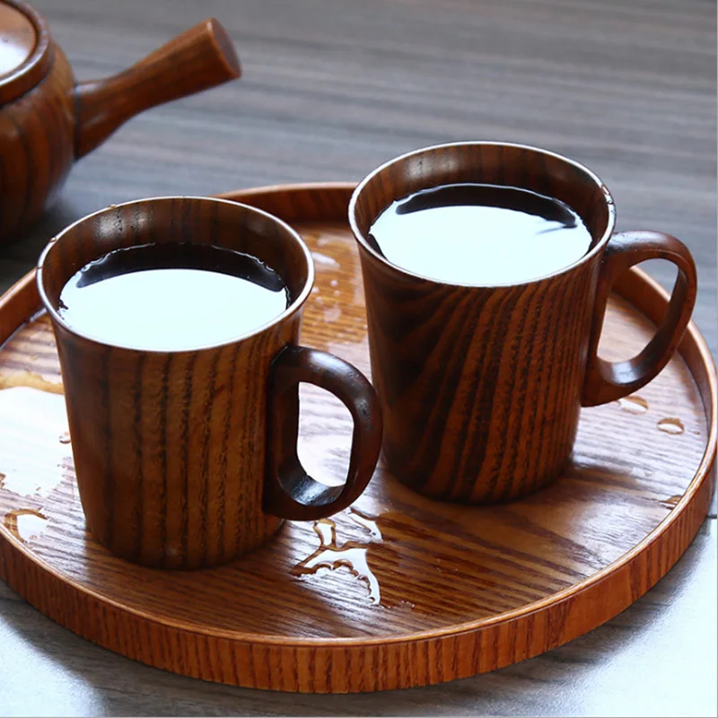 

400ml Natural Jujube Mug Handmade Tea Cup With Handle Wooden Coffee Beer Mugs Handmade Cup