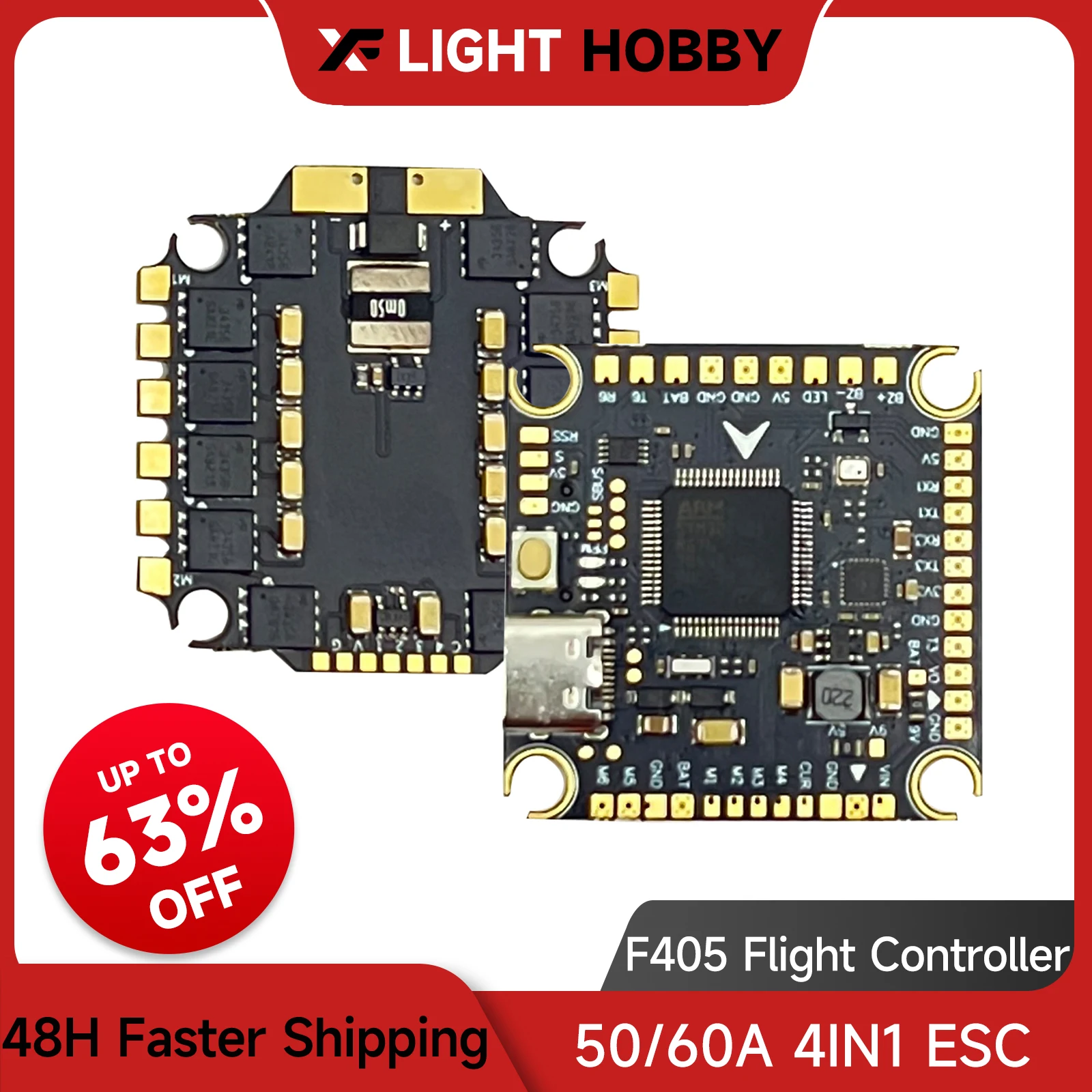

XFlight Hobby F405 V3 Flight Controller BLS 50/60A 4IN1 ESC 8 bit Compatible with 2-6S LiPo for 7/8/9Inch RC FPV Freestyle Drone