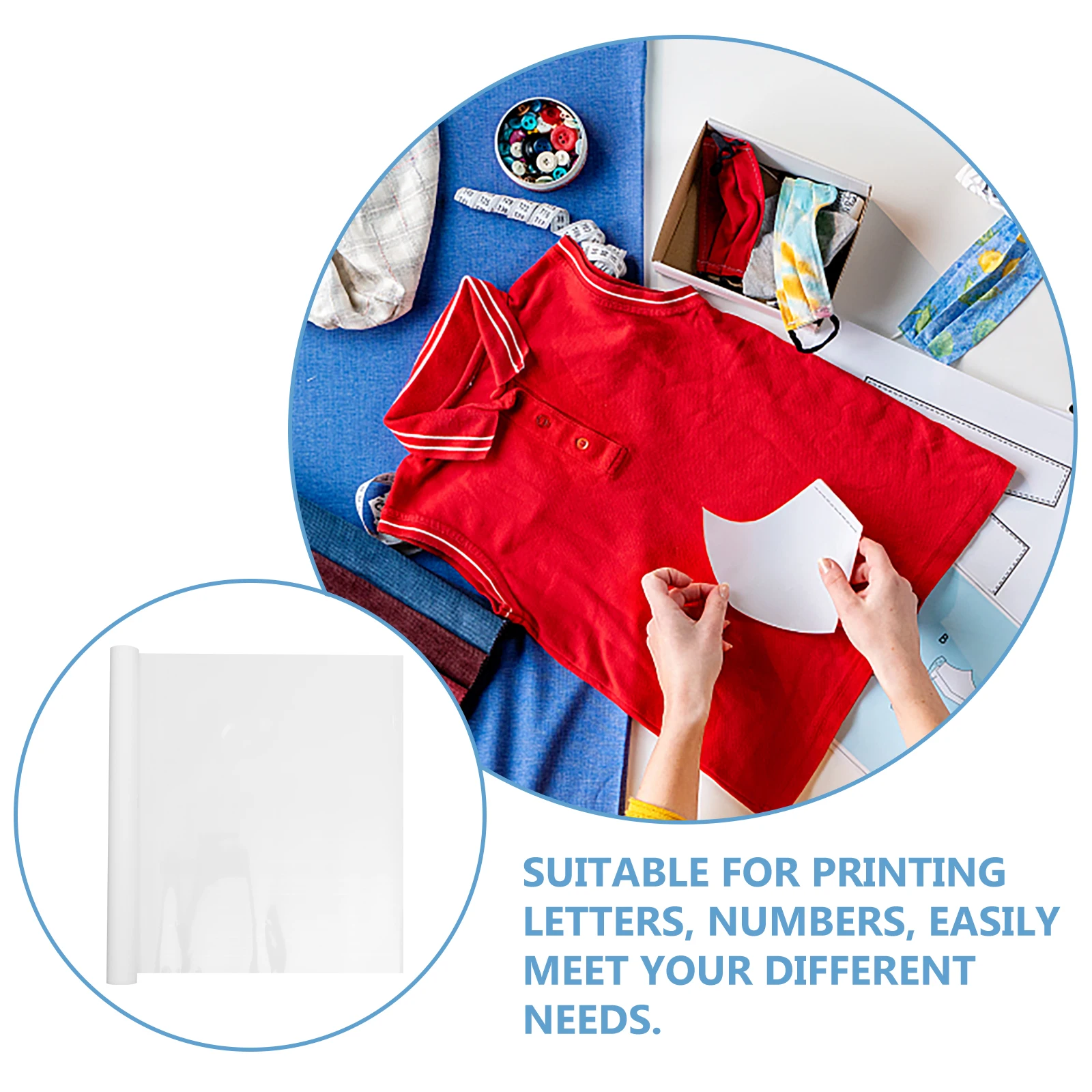 

Heat Transfer Clear Clothes Lettering Film HTV Vinyl for Sublimation Clothes Lettering DIY Craft Garment Film T Shirt Projects