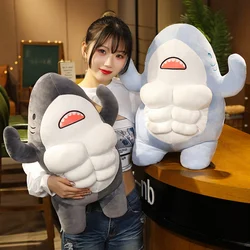 40cm Cute workout Shark peluche farcito Mr Muscle Animal Pillow placare Cushion Doll Gifts for Kids Children Girls