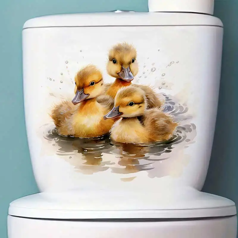 

Cute Ducks Wall Sticker Bathroom Toilet Decor Living Room Cabinet Refrigerator Home Decoration Waterproof Decals Stickers S839