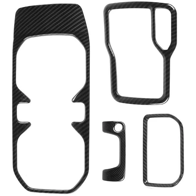 

4Pcs ABS Carbon Fiber Accessories Kit Center Armrest Switch Gear Trim for 2018-2020 Jeep Wrangler JL JLU Gladiator