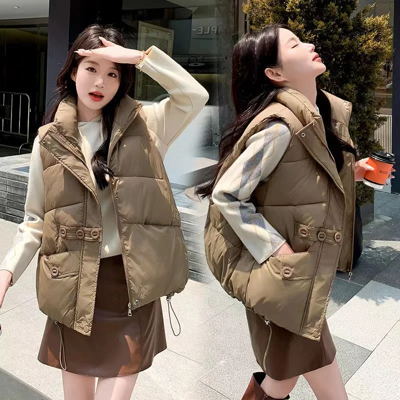 Winter Sleeveless Jacket Female Down Vest 2024 New Duck Down Puffer Waistcoat Ultra Light Winderproof Outwear Women Gilet