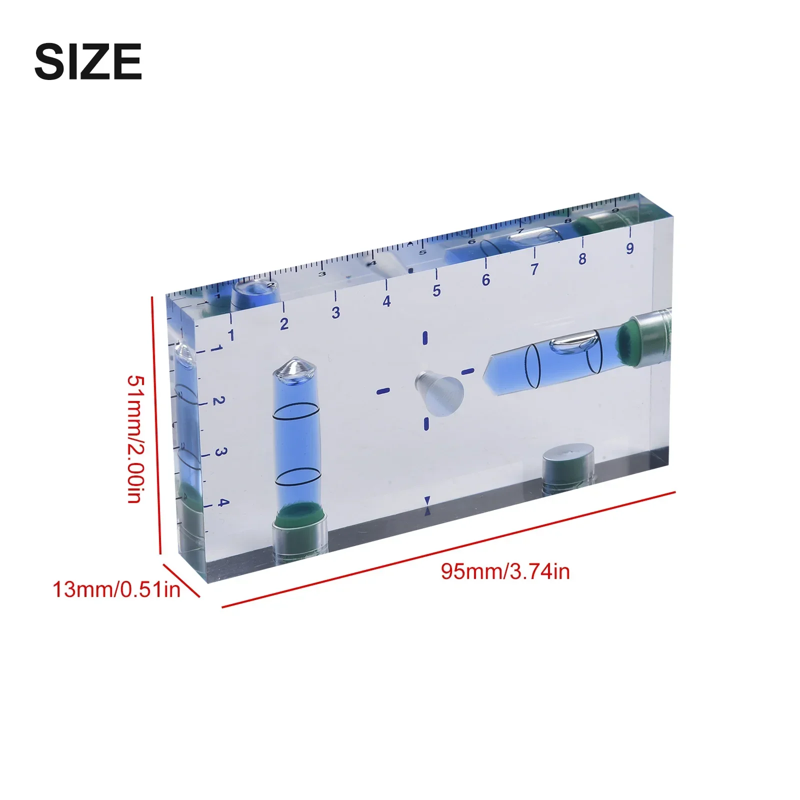 Transparent Level 95*51*13mm High Precision T-type  Level Gauge Magnetic Bubble Two-way Industrial Domestic Level Gauge