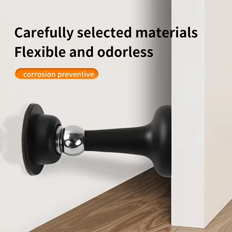 Magnetic Door Stopper No-Drill Strong Magnetic Holder　Windproof & Silent Durable Plastic Black/White/Gray for Home Office