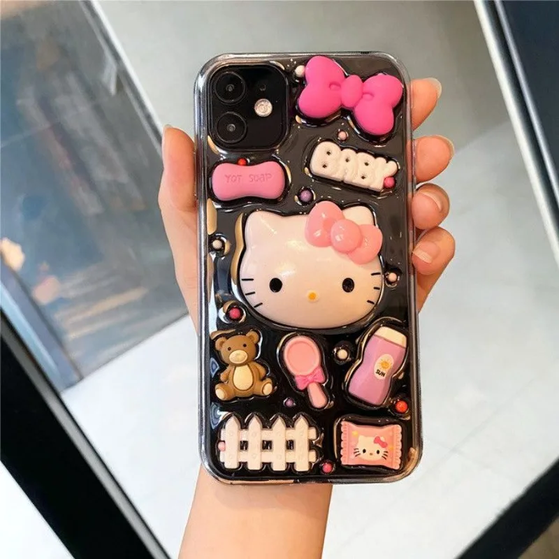 

Kawaii Hello Kitty Sanrio Student Cute Cartoon Phone Shell iPhone Protection Shell Phone Decor Mobile Phone Protection for Kids