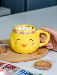 Novelty Easter Chick Cup 340ml Cartoon Chic Milk Mug with Handle Eco-friendly Home Afternoon Tea Ceramic Cups Holiday Gift