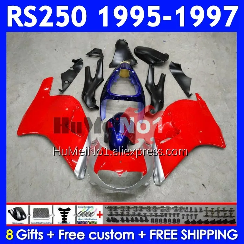 Factory Red Body For Aprilia RS250 RSV250RR RS-250 RSV250 R 317No.2 RS 250 RSV 250 R RR 1995 1996 1997 RS250R 95 96 97 Fairing