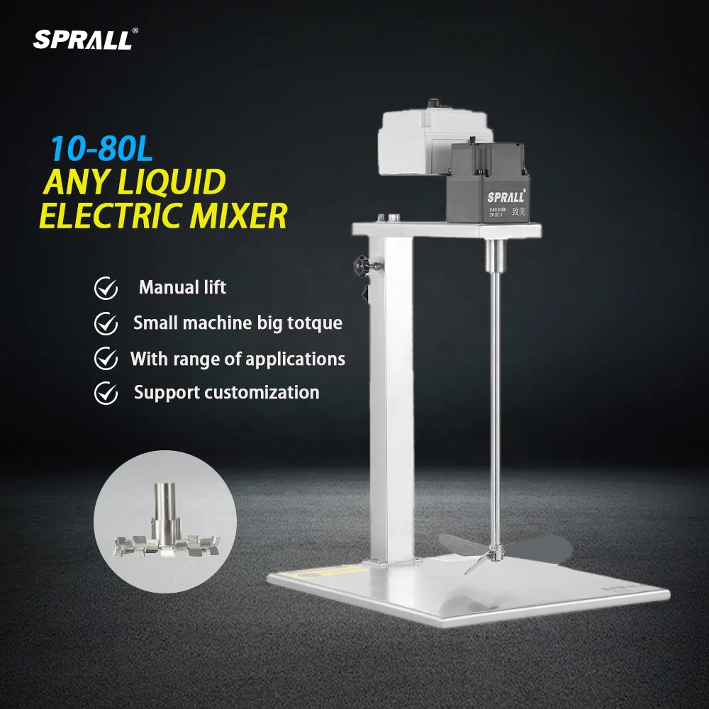 

【HOT】SPRALL Electric High Shear Overhead Stirrer Paint Agitator Liquid Lab Bracket Blender Soap Paste Mixer Mixing Mach