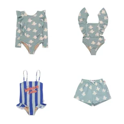 Girl Swimwears Seagull Long Sleeved Swimsuit Baby Girls Swimwear Boy Beach Shorts Boys Vacation Sunscreen Swimsuits