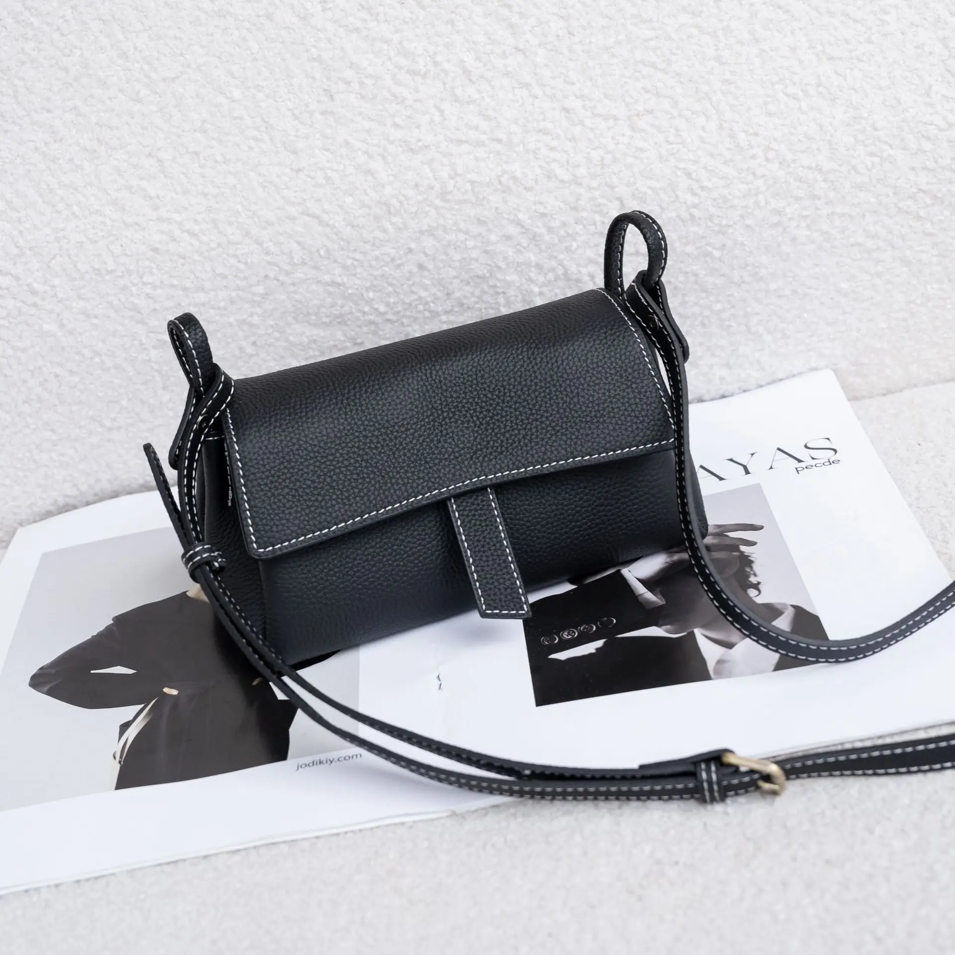 Women's Genuine Leather Casual Handbag, Lady Underarm Bag Fashionable Elegant Women's Shoulder Crossbody Bag Multi Compartment