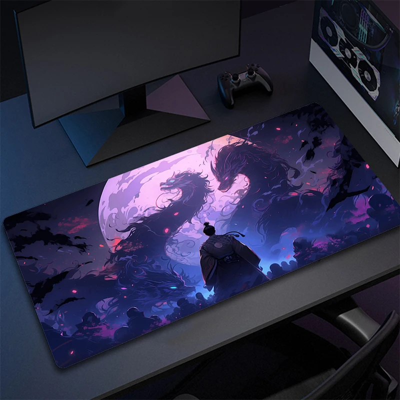 

Anime Gaming Mousepad Warrior Large Mouse Mat Non-Slip Mouse Pad Gamer Rubber Desk Mat Game Keyboard Mat Office HD Print Carpet