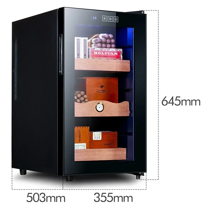 BX-48 Constant temperature 48L Thermostat Humidity cigar storage cabinet Cedar wood shelf electronic refrigeration