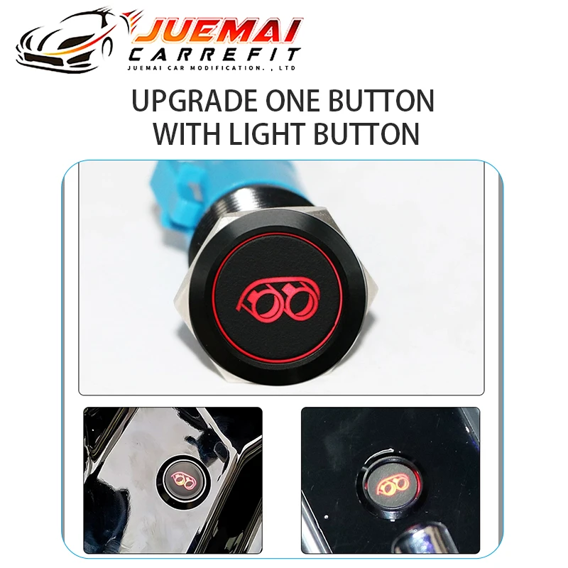 JUEMAI Car Exhaust Pipe System Universal Modification Vacuum Solenoid Valve Remote Control Switch with Light Button