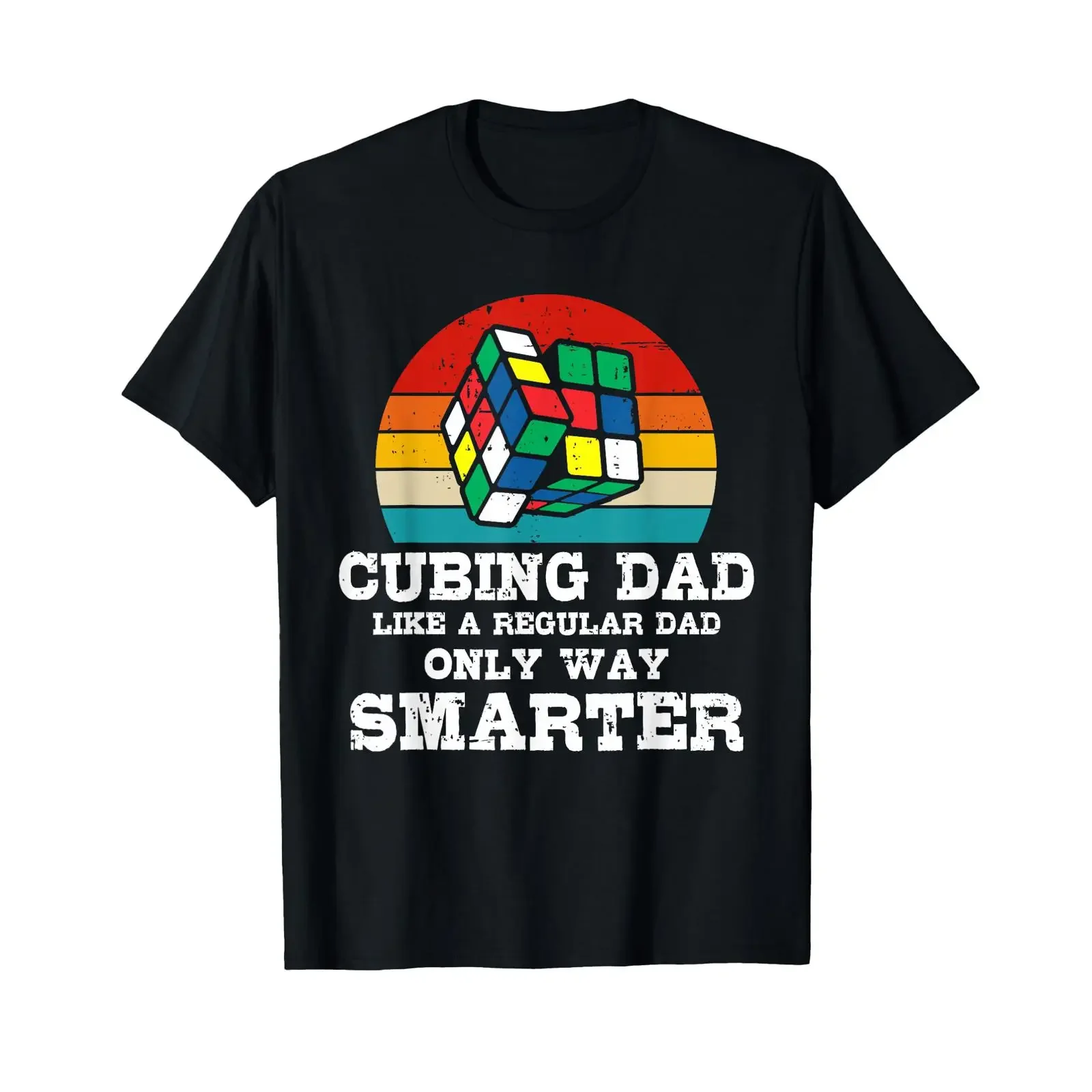 Speed Cubing Dad Puzzle Cube Only Way Smarter T Shirt vintage Washed Stylish streetwear fashion Breathable Soft Unisex Slightly