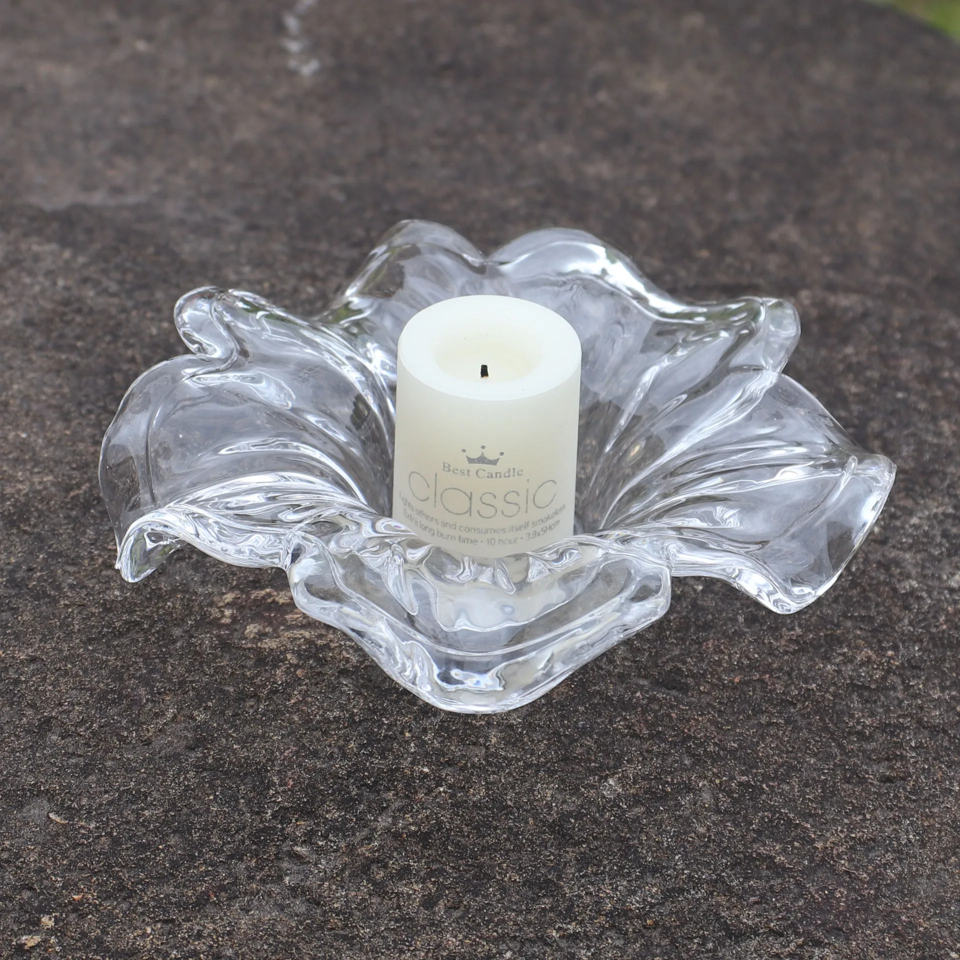 Wholesale Price Clear Pink Red Green Leaf Candle Holder Flower Shape Hanging Candle Holder