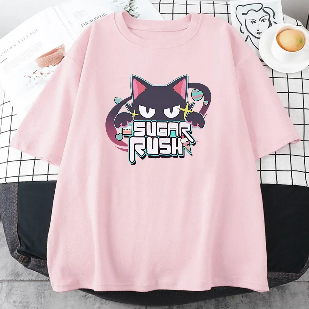 تي شيرت Sugar Rush Blue Archive تي شيرت Game Anime Cartoon Graphic تي شيرت قصير الأكمام من القطن مريح مطبوع عليه تي شيرت صيفي #5