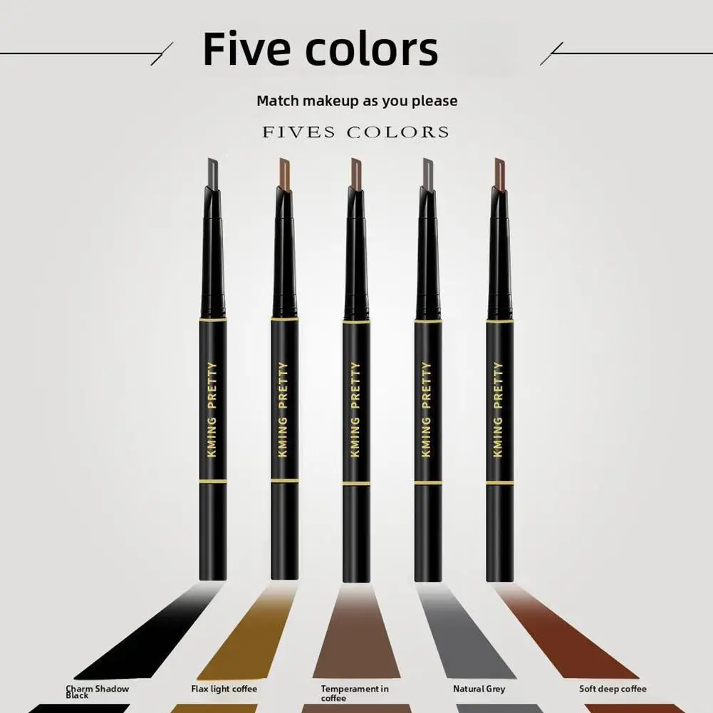 Double Eyebrow Pencil With Brush 360 Degree Rotation Tool Pen Waterproof Eyebrow Automatic Pen Makeup Eyebrow Women T8l8